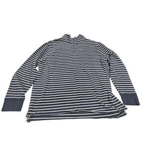 J.Crew Re-Imagined XXL Navy White Stripe Cotton Quarter Zip Men's Pullover